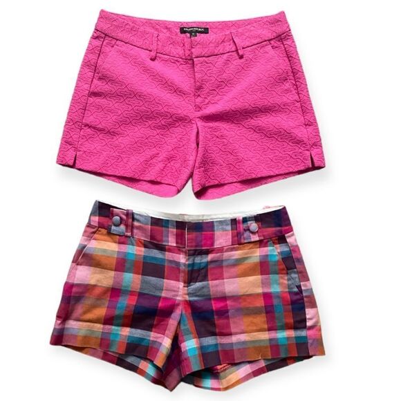 Banana republic pink/plaid two shorts size 0 - Picture 1 of 6